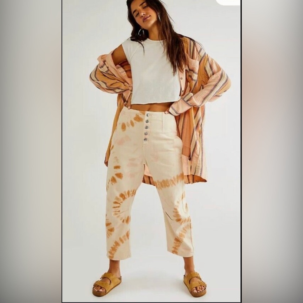We The Free People Osaka Tie Dye Relaxed Straight Leg Harem Women’s Size 28